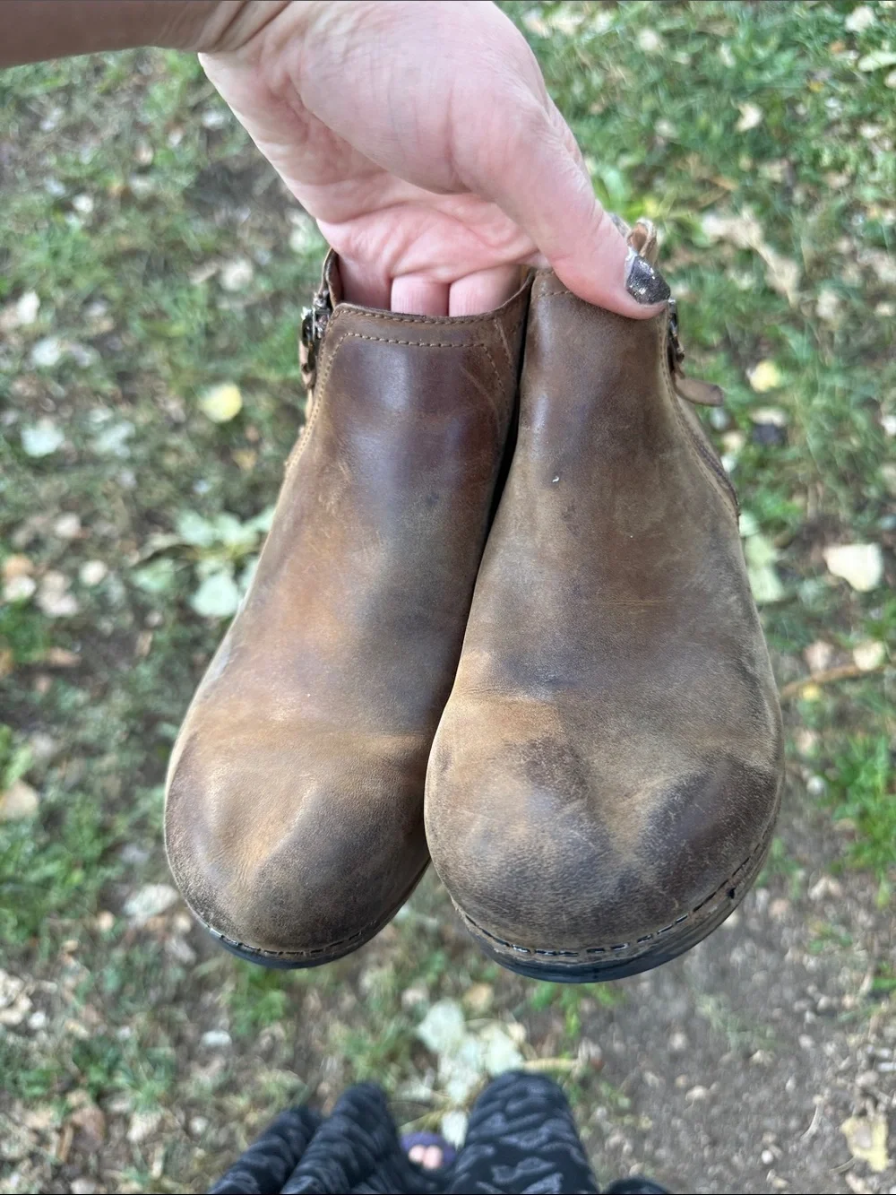 Dansko distressed booties
